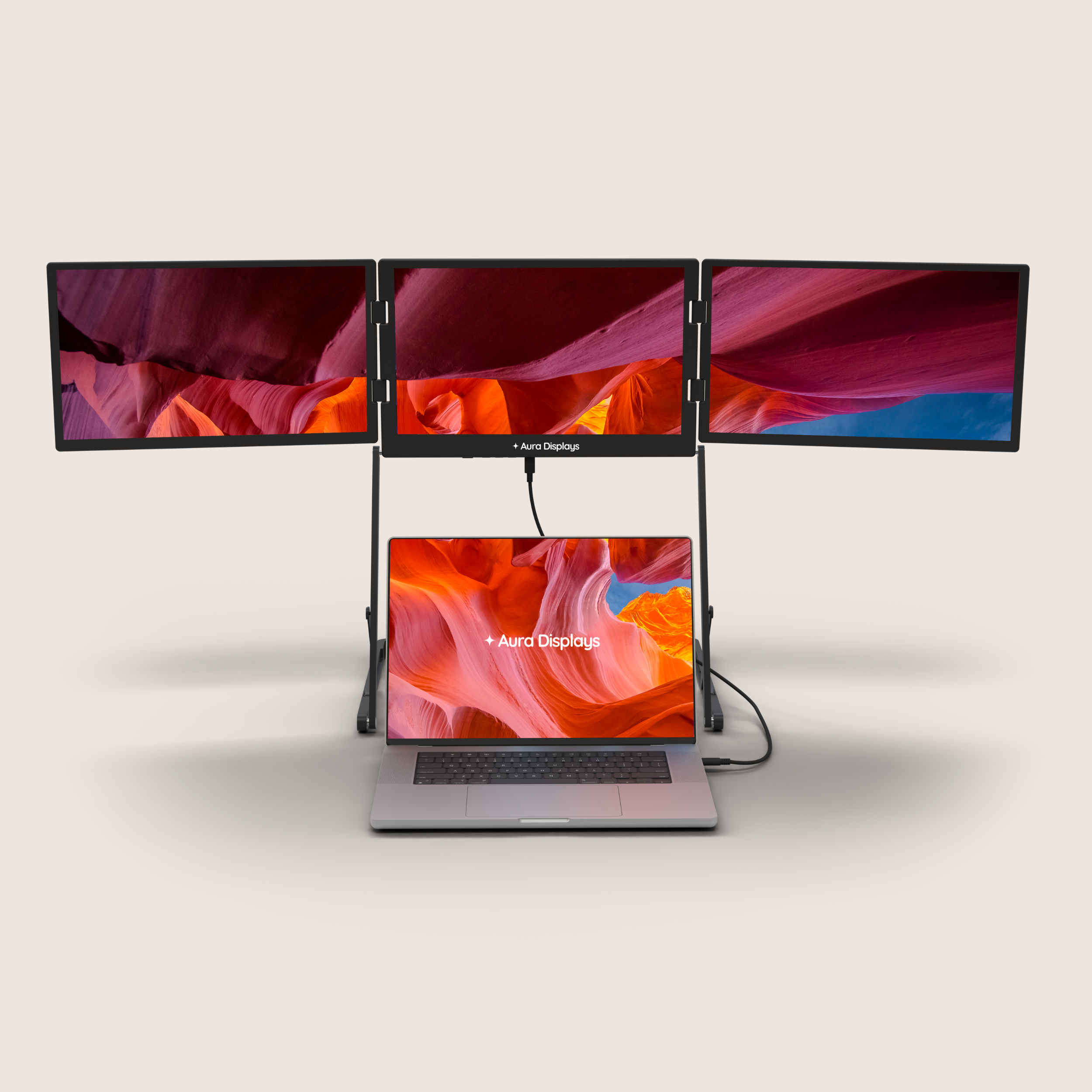 Triple Screen Laptop Extender for Productivity & Tasks – Aura