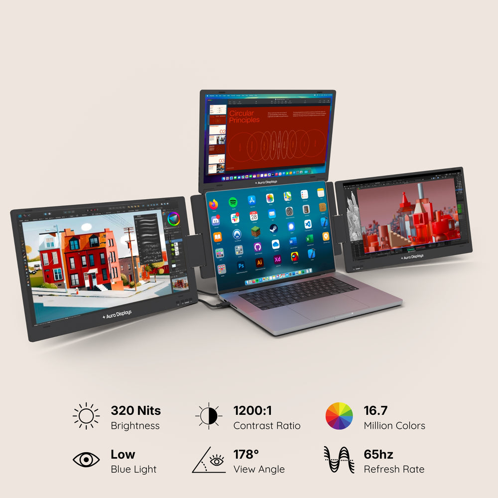 Triple Monitor Extender for Laptop – USB‑C Triple Screen | Aura