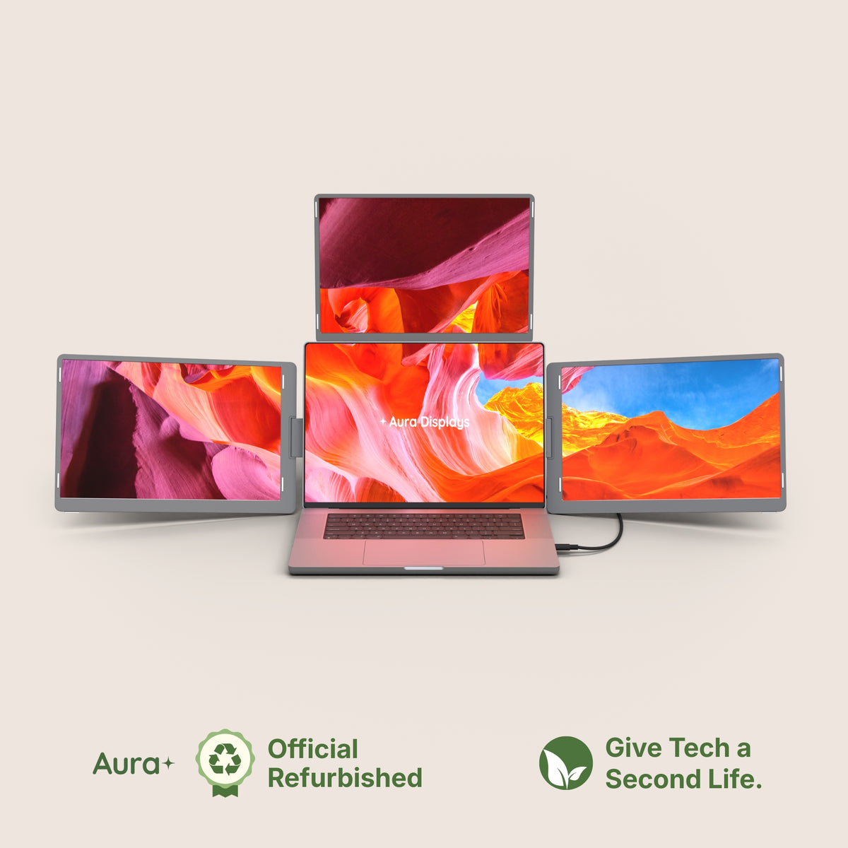 Triple Portable Monitor | Immersive Cockpit-Style Display – Aura